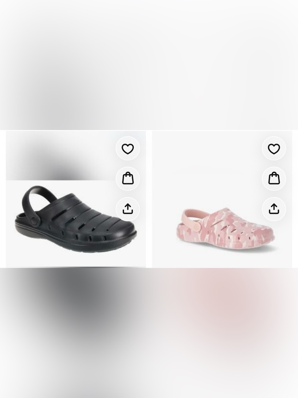 Women’s Lightweight Black and Pink Clog Sandals